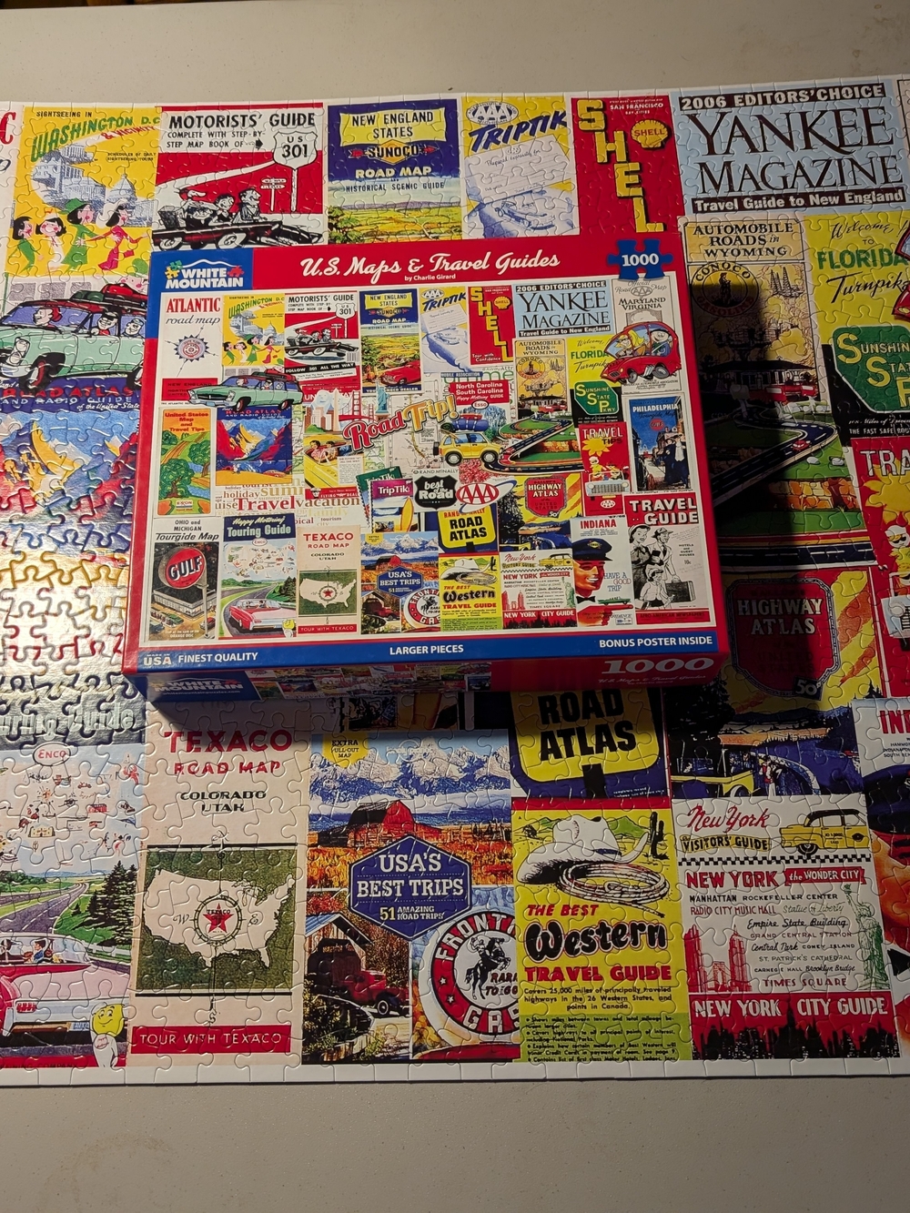 White Mountain "US Maps & Travel Guides" 1,000 Piece Puzzle